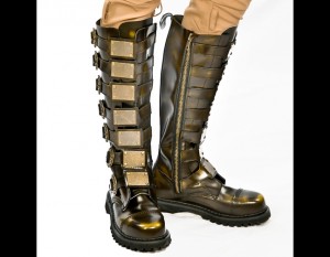 Discontinued Item Sale 30 Eye Steampunk Boot Leather Steel Toe