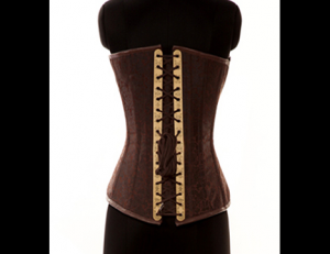 Porthole Latch Hardcore Etched Metal & Chains Overbust Corset