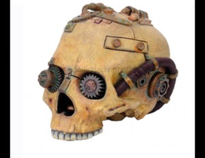 Cyberpunk Skull Resin Sculpture