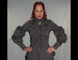 Persephone Blouse in Pinstripes