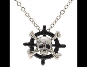 Skull Ship Wheel Necklace