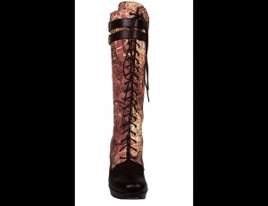 Leather & Printed Canvas Boot
