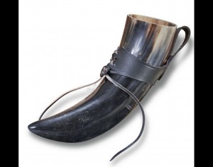 Drinking Horn with Leather Belt Mount