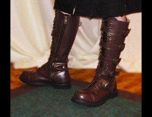 Discontinued Item Sale 20 Eye Leather & Steel Toe Steampunk Boot