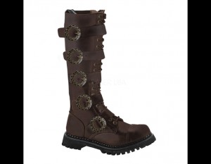 Discontinued Item Sale 20 Eye Leather & Steel Toe Steampunk Boot