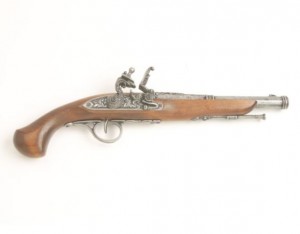 Engraved Barrel Flintlock Pistol
