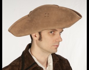 Brushed Leather Tricorn