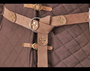 Leather and Stud O-ring Belt