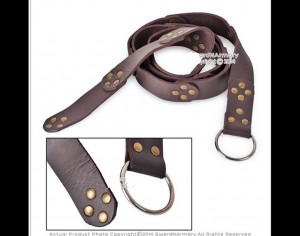Leather and Stud O-ring Belt