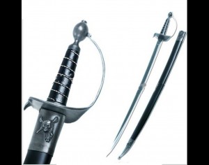 Black metal sword
