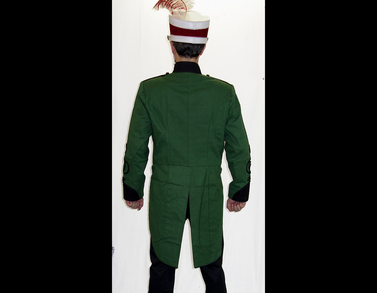 Vintage emerald green marching band jacket with tails in 2023