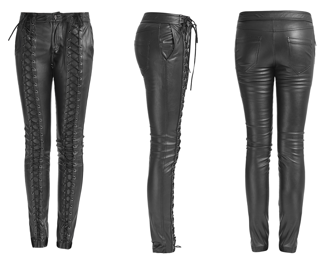 leather front trousers