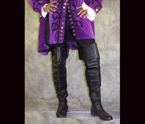 purple leather thigh high boots